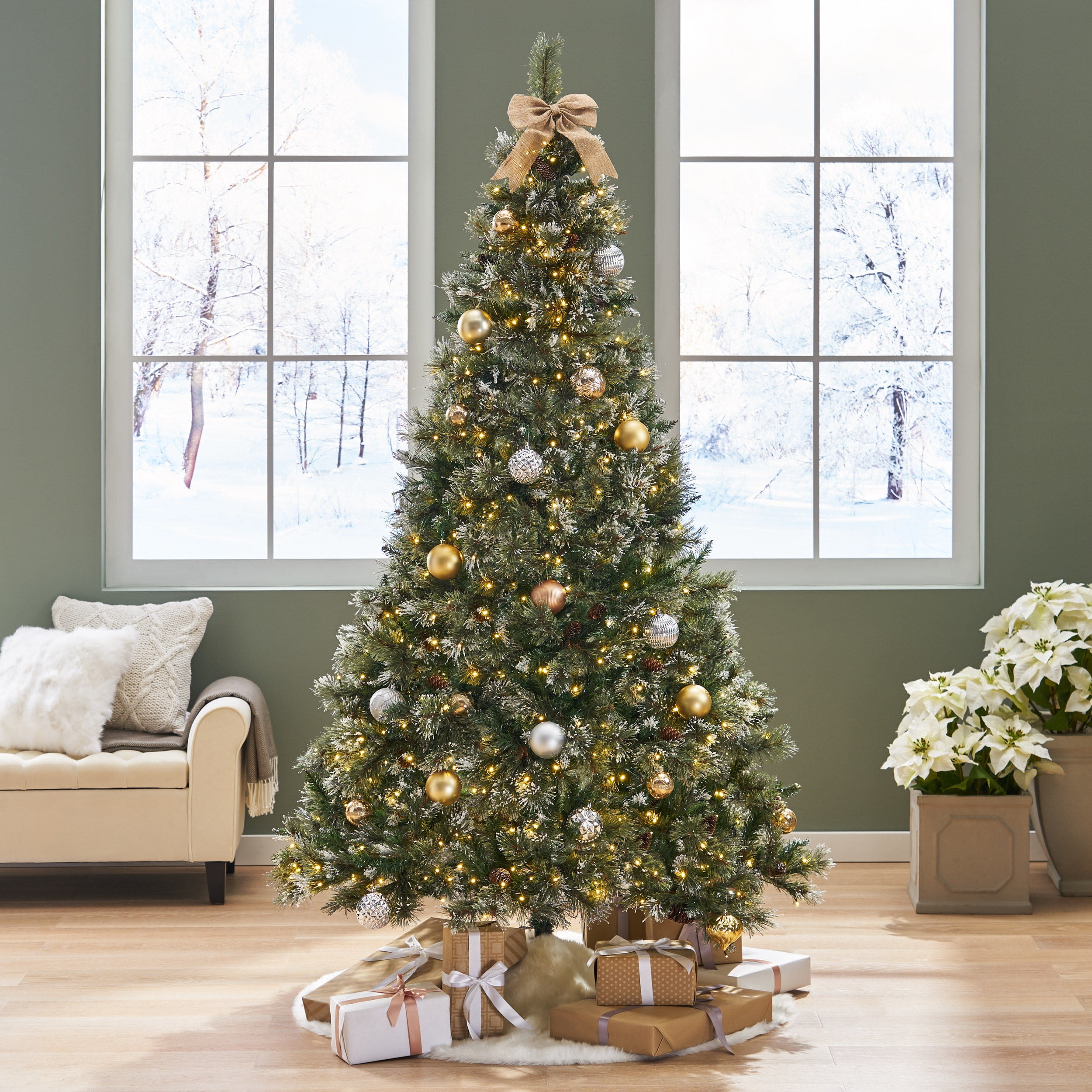 Frosted Noel Christmas Tree - 7.5'  Weißer weihnachtsbaum, Weihnachtsbaum  schmücken ideen, Tannenbaum schmücken