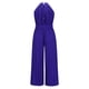thumbnail image 5 of VISgogo Traje de una pieza para mujer, mono de pierna ancha plisado con vendaje en la cintura sin mangas en color sólido VISgogo moda, 5 of 9