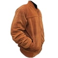 thumbnail image 2 of Men's Brown Bomber Jacket - Handmade Slim Fit from Premium Cowhide Suede Leather, 2 of 4