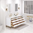 thumbnail image 4 of Water Creation Bristol 72" Wood Double Bathroom Vanity in Pure White & Gold, 4 of 6