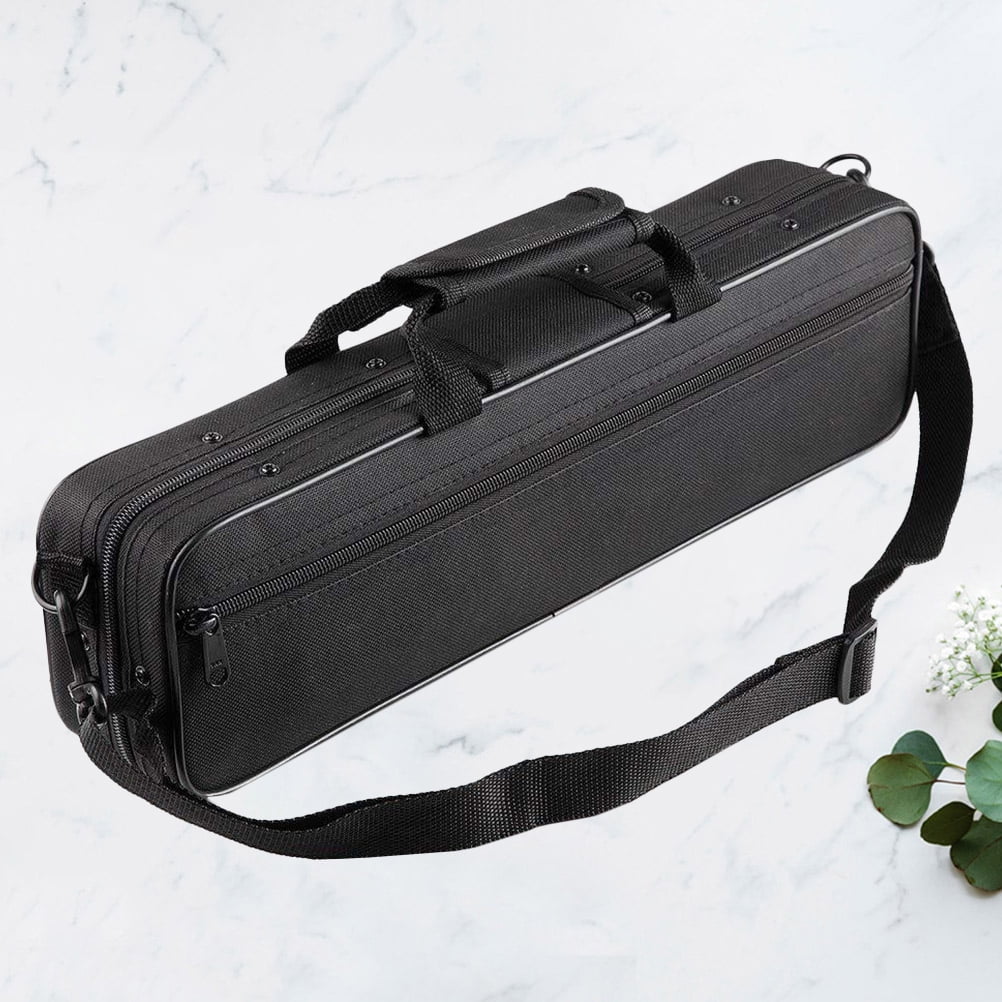 Mutmorningal Professional 1Pc Flute Case with 16-Hole Design, Single Shoulder Carrying Case for Flute, Black