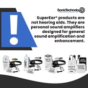 SuperEar Plus SE7500 Personal Sound Amplifier by Sonic Technology with Headphone & Earbud, Case, Extra Batteries & Liberty Microfiber Cleaning Cloth