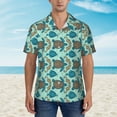 thumbnail image 4 of Fotbe Turtles And Seahorses Hawaiian Shirt for Men Unisex Summer Beach Casual Short Sleeve Cotton Linen Button Down Shirts-3X-Large, 4 of 9