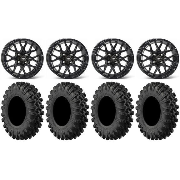 ITP Hurricane 16" Wheels Black 30" MotoRavage XL Tires Can-Am Commander Maverick Renegade Outlander Defender