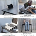thumbnail image 4 of 31.5 Inch Adjustable Length & Height Folding Overbed Table with Wheels - Tiltable Laptop Desk for Home, Office, 350 Lbs Capacity​ Height 24"-35", 4 of 7