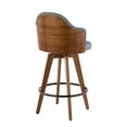 thumbnail image 4 of Ahoy Mid-Century Counter Stool in Walnut and Grey Faux Leather by LumiSource, 4 of 8