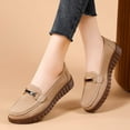 thumbnail image 5 of Elecsop Loafers for Women, Comfortable Slip On Suede Flats Metal Buckle Walking Shoes, 5 of 12