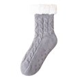 thumbnail image 3 of Fabrcox Womens Fuzzy House Slipper Socks, Thick Plush Brushed Edge, Non Skid Grips Fluffy Winter Indoor Socks, Warm Loungewear Socks for Sleeping at Home (Dark Gray), 3 of 7