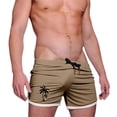 thumbnail image 2 of DDAPJ pyju Men's Quick Dry Running Shorts Breathable Athletic Gym Mesh Shorts for Men Palm Tree Print Casual Workout Short Pants Khaki XL, 2 of 5