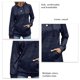 thumbnail image 2 of Sudadera con capucha de manga larga para mujer, informal, cómoda, con bolsillo, para el hogar, viajes, compras, azul purpúreo, XXL, 2 of 3