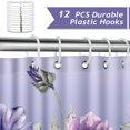 thumbnail image 3 of Purple Shower Curtain for Bathroom, Luxury Aesthetic Heavy Duty Purple Bathroom Shower Curtains Elegant Floral Shower Curtain Set,72x72 Inch, 3 of 6
