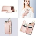 thumbnail image 4 of for iPhone 7 / 8 / SE 2020 / SE 2022 Wallet Case【RFID Blocking】 with Card Holder Cash Pocket Zipper Bills Slot, Soft PU Leather Magnetic Back Folio Kickstand, Finger Ring Holder Hook Case, Rosegold, 4 of 9