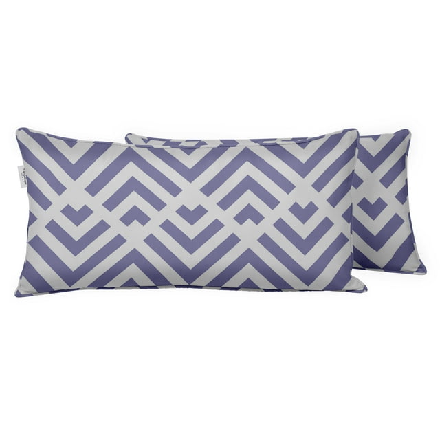 VargottamIndoor/OutdoorPolyester FabricLumbarPillowCover,All-Weather Waterproof Rectangular Cushion Case for Patio Furniture,12" x 20"Set of 2 -Abstracts-29