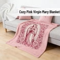 thumbnail image 2 of Religious Flannel Throw Blanket Featuring Virgin Mary of Guadalupe, 51x59 inches, Provides Gentle Warmth and Serene Ambiance, Great for Meditation Spaces or Living Rooms, 2 of 8