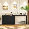 thumbnail image 6 of MIDOQIN Innovative Sideboard Buffet Cabinet with Adjustable Pull-Out Top Wood Accent Entryway Console Buffet Table, Coffee Bar Cabinet for Study, Entryway, Living Room, 6 of 15