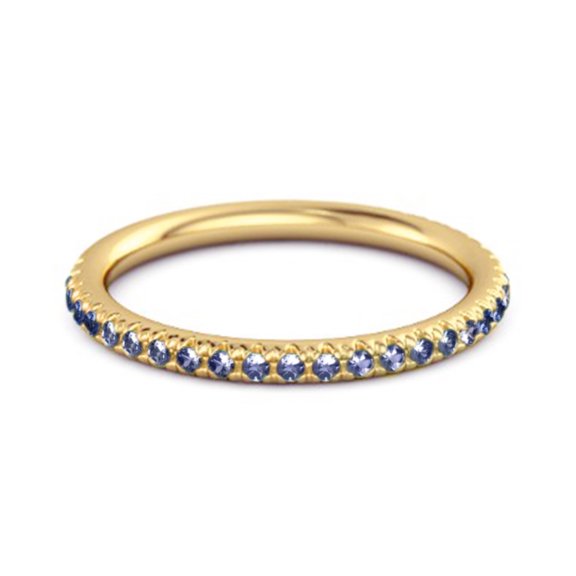 0.40Ctw Natural Tanzanite Stackable Women Valentines Day Gifts Ring Gift Her 925 Sterling Silver Gold Vermeil