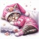 thumbnail image 1 of K1971 Resina Diamante Serie Gatito Durmiendo 30*30CM, 1 of 9