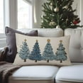 thumbnail image 4 of Christmas Throw Pillow Cover 12x20 Inch Light Blue Christmas Tree Decorations Outdoor Winter Holiday Xmas Decorative Lumbar Throw Pillow Case for Home Sofa Couch Bedroom Living Room Decor, 4 of 6