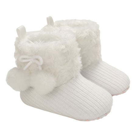 

Mubineo Newborn Baby Shoes Casual Warm Solid Color Anti-Slip Prewalker Cotton Boots for Kids