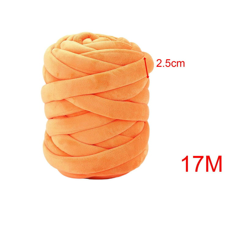 250G Chunky Yarn Jumbo Tube Yarn for Handmade Blanket Braided Knot Pet  House Orange 
