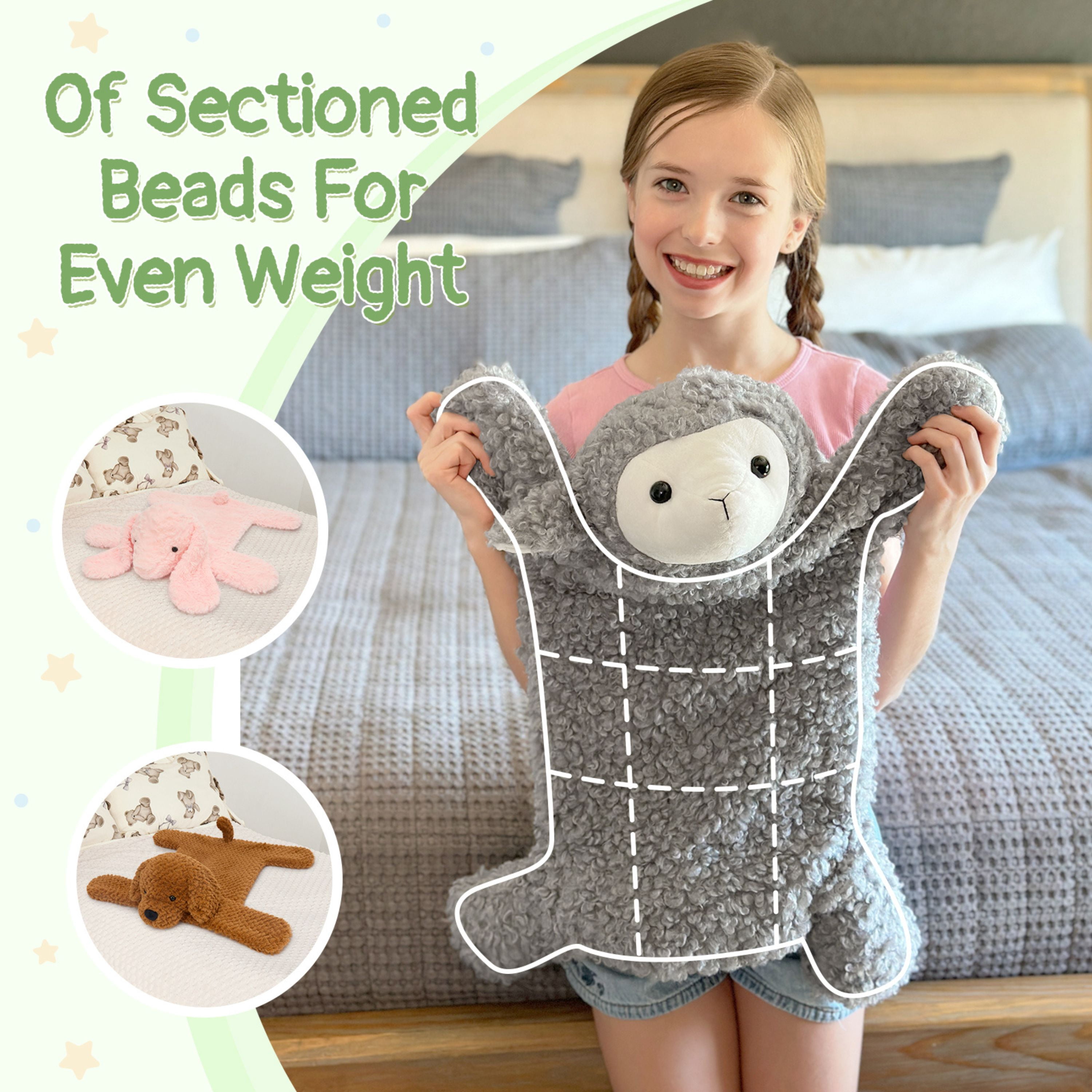Tezituor 22'' Weighted Lamb Stuffed Animal Lamb Security Blanket Lamb Lovey Toy