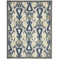 SAFAVIEH Martha Stewart Ikat Pendant Bordered Wool Area Rug, Clove, 9' x 12'