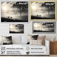 thumbnail image 4 of Designart "Morning Grazing Cattle Misty painting II" Animals Floater Framed Wall Art Living Room, 4 of 7