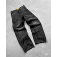 thumbnail image 3 of Pantalones vaqueros holgados con bordados empalmados retro Y2K para hombre y mujer, a la moda, con bordes sin rematar, con agujeros rasgados, de pierna ancha, rectos, pantalones de trabajo, ropa de ca, 3 of 5