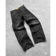 thumbnail image 2 of Pantalones vaqueros holgados negros retro Y2k para hombre, estilo hip hop, punk, con bordes sin rematar, bordados, pantalones vaqueros de cintura alta con diseño vintage de patchwork, 2 of 5