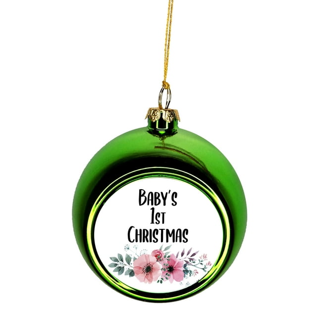 New Baby First Year Ornament Babys First Christmas Xmas Ornament - Baby 1st Xmas Ornament - Baby 1st Christmas Ornament Christmas DÃ©cor Green Ball Ornaments