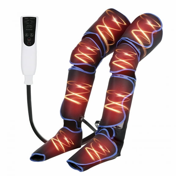 XIRQI Leg Massager,Air Compression Thigh,Calf,Knee & Foot Massager for Circulation and Pain Relief,Muscles Relaxation,2 Heat Levels,3 Modes 3 Intensities