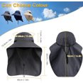 thumbnail image 3 of Sombrero para el sol, anti rayos UV, para senderismo, con protección para el cuello, de ala ancha, sombrero de pescador, plegable, ajustable, de malla transpirable, para hombres y mujeres, azul, 3 of 5