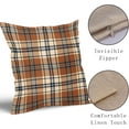 thumbnail image 3 of Fall Plaid Pillow Covers 18x18 Set of 2 Burnt Orange Blue Rustic Autumn Colored Print Decorative Outdoor Pillowcases Farmhouse Throw Cushion Case Decor for Home Couch Sofa Bed, 3 of 6