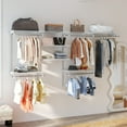 thumbnail image 4 of Patiojoy Wire Closet Organizer System Wall-mounted Custom Closet Kit w/Adjustable Storage Shelves White, 4 of 9