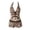 Brown, variant on Women's 2 Piece Polka Dot Halter Swim Set, Tie Front Tank Top & Boyshort Bottom Stretch Swimwear for Beach Pool Black M