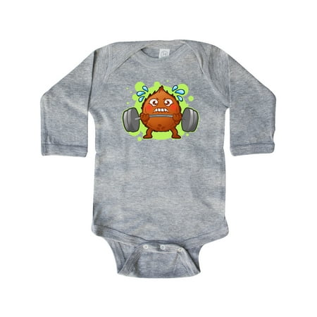 

Inktastic Weightlifting Gift Funny Coconut Lifter Gift Baby Boy or Baby Girl Long Sleeve Bodysuit