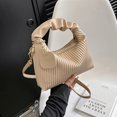 thumbnail image 1 of Bolso cruzado para mujer, Bolso de hombro informal plisado con nube, Bolso de mano para niñas (caqui), 1 of 6