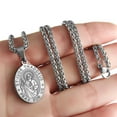 thumbnail image 3 of APSVO Silver Saint St Jude Necklaces for Men Boys Stainless Steel Medal Pendant Chain Christian Religious Catholic Birthday First Communion Graduation Fathers Day Jewelry Gifts Teen Him Dad Kids, 3 of 6