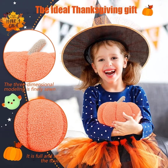 Mini Pumpkin Shaped Decorative Cushion for Season, Theme Home Living Room Throw Pillow for Fall Thanksgiving Decor