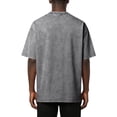 thumbnail image 3 of Domuza Men's Acid Washed T-Shirt, Short Sleeve, Crew Neck, Vintage Distressed Solid Basic Tee Tops Gray 3XL, 3 of 5