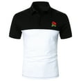 thumbnail image 1 of Birdeem T-Shirt Décontracté à Manches Courtes Patchwork Col Rabattu pour Hommes, 1 of 9