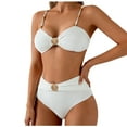 thumbnail image 2 of Trajes de baño Amzcrzy Tankini para mujer, trajes de baño, traje de baño diario para mujer, traje de baño conservador de cuerpo unido, conjunto de playa de dos piezas blanco, S, 2 of 7