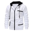 thumbnail image 5 of LYSMORA Men's Contrast Lined Full Zip Hoodie Jacket, Multi Zipper Pocket Raglan Long Sleeve Casual Athletic Zip Up Sweatshirt, 5 of 6