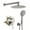 Brushed Nickel, variant on Boyel Living 10 in. Shower System Wall Mount Rain Dual Shower Heads for Bathroom Handheld 3.2 GPM Rainfall Shower Faucet Set 5-Spray Patterns with Hand Shower in Matte Black
