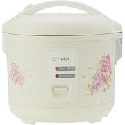 TIGER 10 CUP ELECTRIC RICE COOKER WARMER.  KEEP WARM A MAXIMUM OF 12 HOURS.  INCLUDES STEAM BASKET, SPATULA, AND RICE MEASURING CUP.