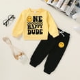 thumbnail image 3 of Younger Tree 1st Birthday Outfit Boy Winter Smile Cool Long Sleeve Sweatshirt Clothes Set Gift for 12-18 Months, 3 of 7