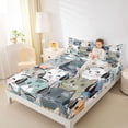 thumbnail image 4 of Castle Fairy Kids Teens Cartoon Cats Queen Sheet Sets,Cute Animal Bed Set, 4 of 7