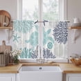 thumbnail image 2 of Turquoise Coastal Turtle Kitchen Curtains, Ocean Coral Nautical Light Filtering Window Curtain Panels, 2Pcs Rod Pocket Window Treatments Set for RV Dining Room Study Room 42x45 Inches, 2 of 9