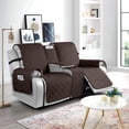 thumbnail image 7 of KINCAM Waterproof Loveseat Recliner Cover with Console, 3-Piece Non-Slip Washable Furniture Protector for Split Sofa, Chocolate, 7 of 7