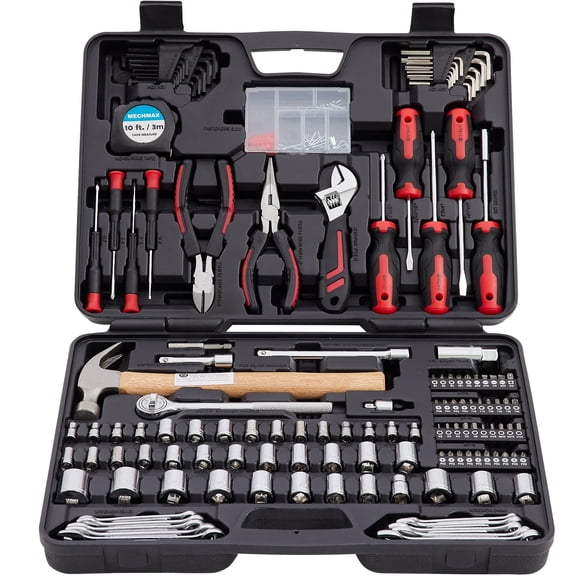 MECHMAX MM8005 245-Piece Mechanics Tool Set, Comprehensive Home & Auto Repair Kit with 3/8" Ratchet & Heavy-Duty Case